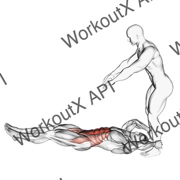Assisted Lying Leg Raise With Throw Down animated GIF