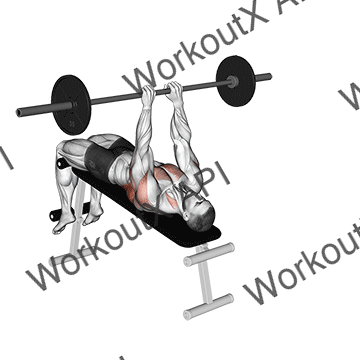 Barbell Decline Bent Arm Pullover animated GIF