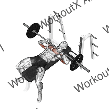 Barbell Lying Close-grip Press animated GIF