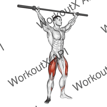 Barbell Overhead Squat animated GIF