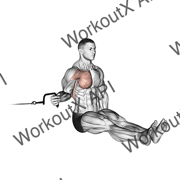 Cable Seated Shoulder Internal Rotation animated GIF