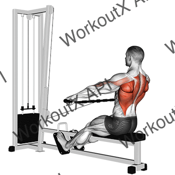 Cable Seated Wide-grip Row animated GIF