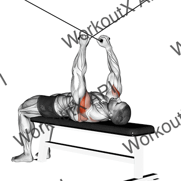 Cable Supine Reverse Fly animated GIF