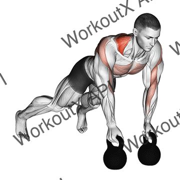 Kettlebell Alternating Renegade Row animated GIF