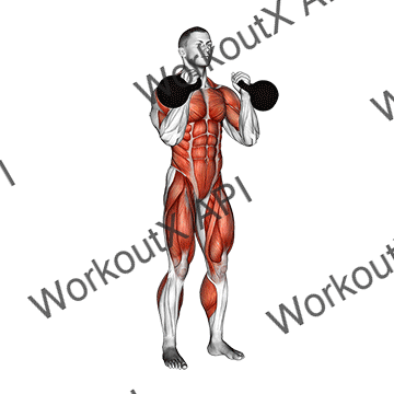 Kettlebell Double Jerk animated GIF