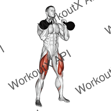 Kettlebell Front Squat animated GIF