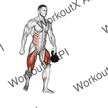 Kettlebell Lunge Pass Through animated GIF