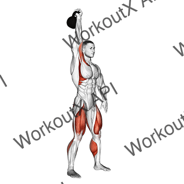 Kettlebell One Arm Jerk animated GIF