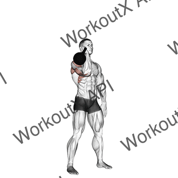 Kettlebell One Arm Military Press To The Side animated GIF