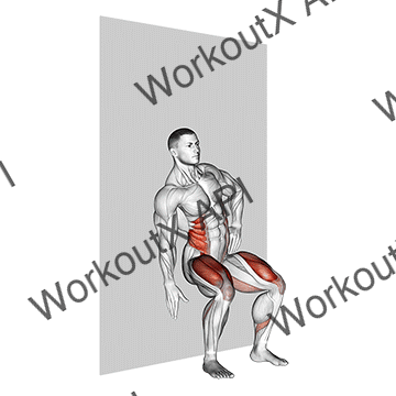 Seated Side Crunch (wall) animated GIF