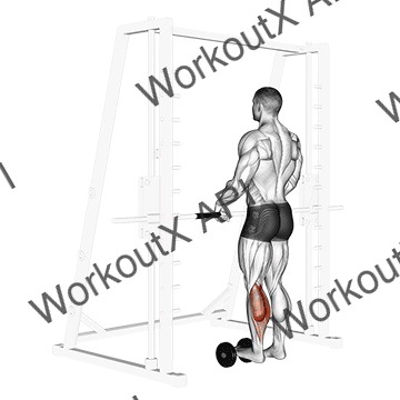 Single Leg Calf Raise (on A Dumbbell) animated GIF