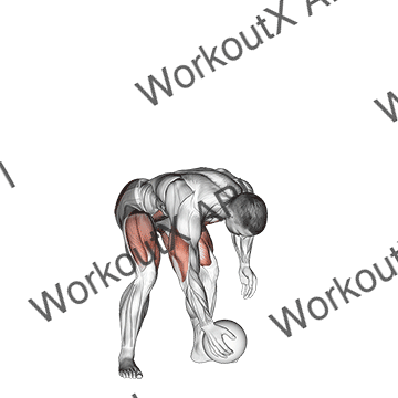 Medicine Ball Chest Push From 3 Point Stance animated GIF
