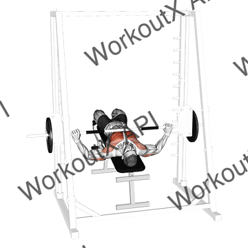 Smith Wide Grip Decline Bench Press animated GIF
