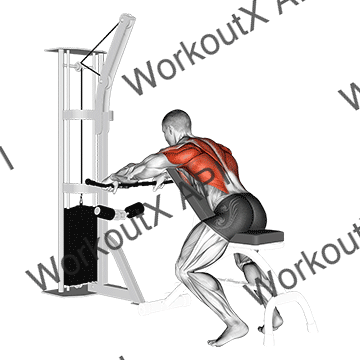 Cable Incline Bench Row animated GIF