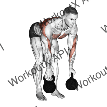 Kettlebell Two Arm Row animated GIF