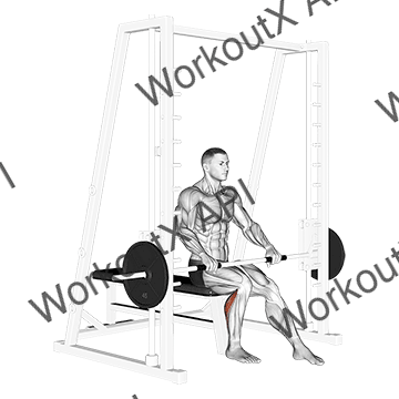 Smith Seated One Leg Calf Raise animated GIF