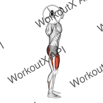 Barbell Full Squat (side Pov) animated GIF