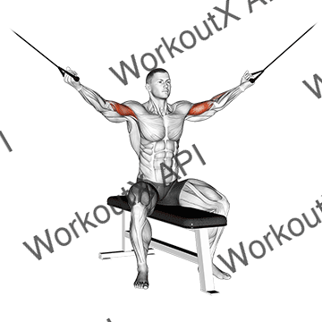 Cable Seated Overhead Curl animated GIF