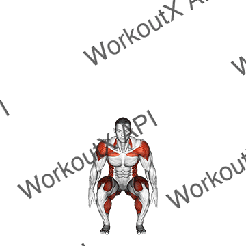Squat To Overhead Reach With Twist animated GIF