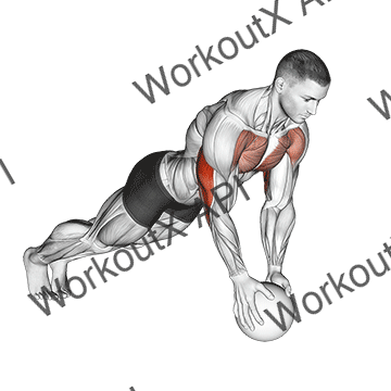 Medicine Ball Close Grip Push Up animated GIF