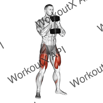Dumbbell Goblet Squat animated GIF