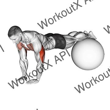 Narrow Push-up On Exercise Ball animated GIF