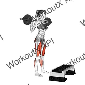 Barbell Squat Jump Step Rear Lunge animated GIF