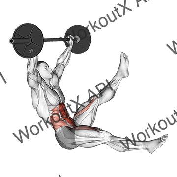 Barbell Sitted Alternate Leg Raise animated GIF