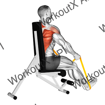 Resistance Band Seated Straight Back Row animated GIF