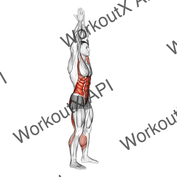 Hands Clasped Circular Toe Touch (male) animated GIF