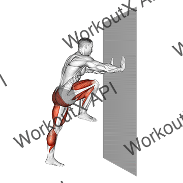 High Knee Against Wall animated GIF