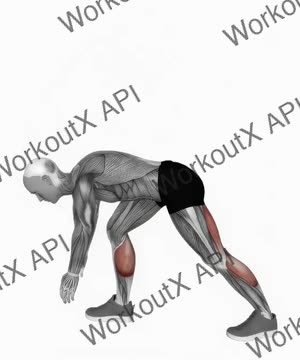 Crouching Heel Back Calf Stretch exercise demonstration
