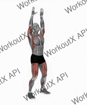 Bodyweight Full Squat With Overhead Front Raises exercise demonstration