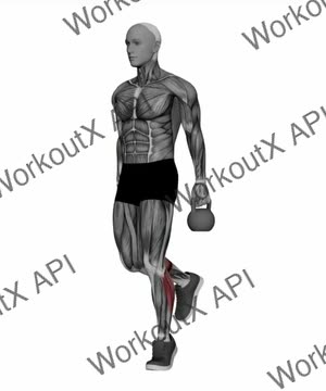 Kettlebell Single Leg Calf Raise exercise demonstration