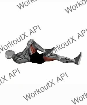 Lying Knee Pull Glutes Stretch exercise demonstration