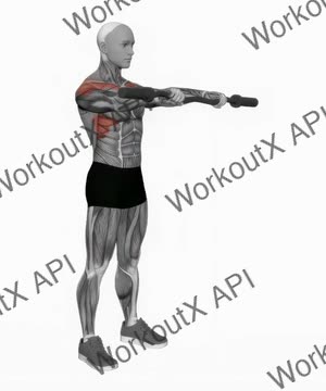 Ez Bar Standing Front Raise exercise demonstration