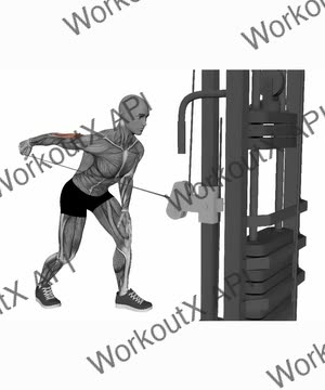 Tricep Cable Kickback on Crossover Machine exercise demonstration