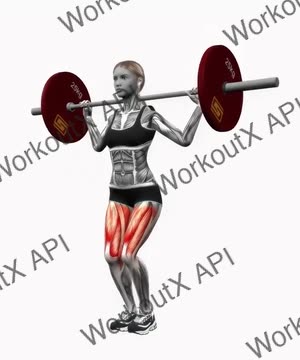 Feet Together Barbell Squats exercise demonstration