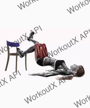 Chair Elevated Single Leg Glute Bridge exercise demonstration