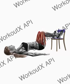 Chair Feet Elevated Glute Bridge exercise demonstration