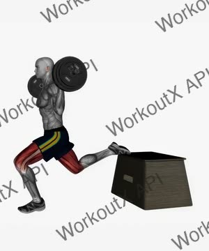 Barbell Bulgarian Split Squat Left Side View exercise demonstration