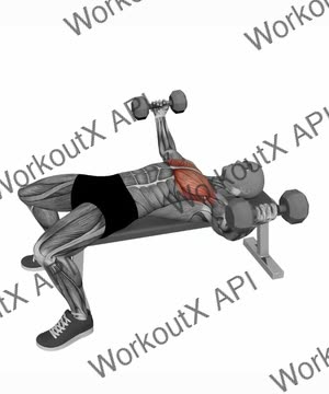 Dumbbell Fly Flat Bench Slow exercise demonstration