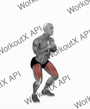 Bodyweight Pulse Squat Arms to Chest exercise demonstration