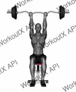 Ez Bar Seated Close Grip Shoulder Press exercise demonstration