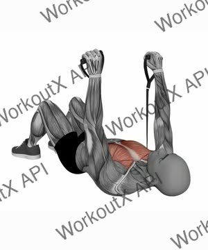 Floor Cable Resistance Band Press exercise demonstration