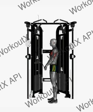 Cable Triceps Push Down Ez Bar Wide Grip exercise demonstration
