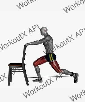 Chair Back Lunge Left Resistance Band exercise demonstration