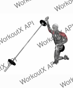 Landmine Half Kneeling Single Arm Overhead Press exercise demonstration