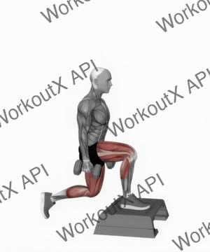Dumbbell Rear Lunge From Step exercise demonstration