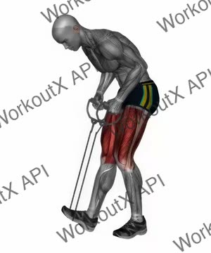 Standing Hamstring Calf Stretch With Resistance Band exercise demonstration